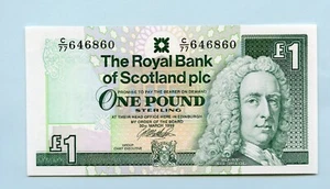 ROYAL BANK OF SCOTLAND SCOTTISH UNCIRCULATED £1 BANKNOTE 30. März 1999 - Bild 1 von 2