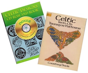 2 Dover Celtic Design Bücher: Celtic Designs CD-ROM und Buch, Celtic Iron-On Tran - Bild 1 von 3
