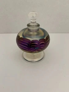Vintage Peet Robison Iridescent Art Glass Perfume Bottle Signed & Dated - Picture 1 of 10