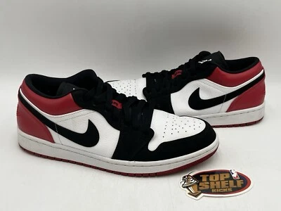 Nike Air Jordan 1 Puntera Baja Negra OG Talla 11 Usadas Auténticas Nba Red 2019 Retro Foto 1 de 4