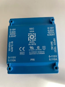 Avel-Lindberg  Encapsulated  Transformer, 230v,  18Va, 2x 18V -  AL18/18 - Picture 1 of 4