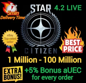 Star Citizen aUEC 1 Mil-100 Mil ๐+5% Bonus๐ Alpha UEC 4.2 Live Preview - Picture 1 of 1