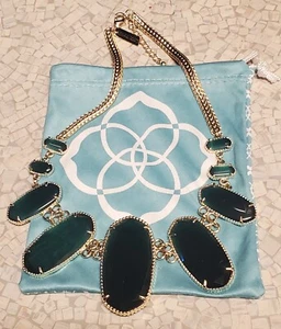 Kendra Scott Ginger Emerald Cat's Eye Green Gold Bib Necklace Fashion Jewelry - Picture 1 of 5