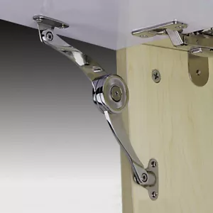 Kitchen Cabinet Cupboard Door Lift Up Strut Lid Flap Stay Support Chrome Hing - Picture 1 of 14