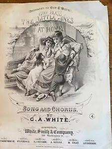 RARE 1875 Sheet Music "God Bless the Little Ones at Home" by C.A. White, Boston - Picture 1 of 7