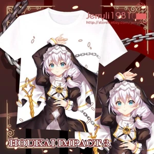 MmiHoYo 3 Theresa Anime Ropa Unisex Camiseta Mangas Cortas Camiseta Prenda para el torso Blanca - Imagen 1 de 3