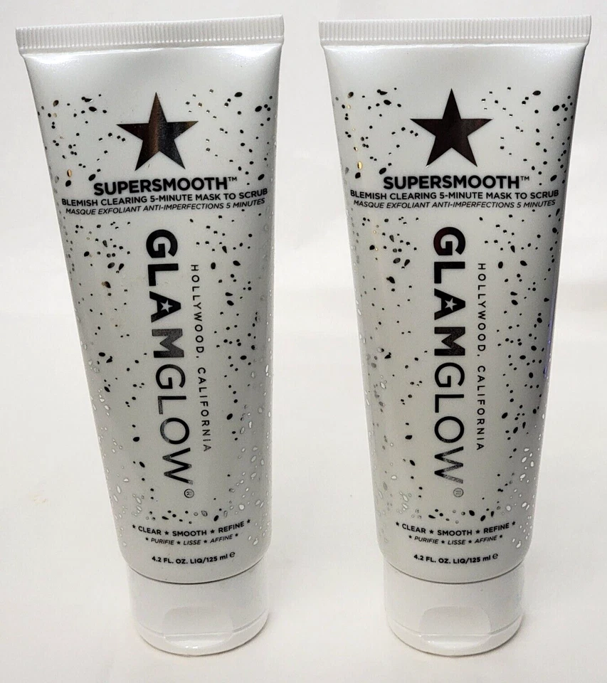 GlamGlow Supersmooth Blemish Clearing 5-Minute Mask to Scrub 4.2 oz