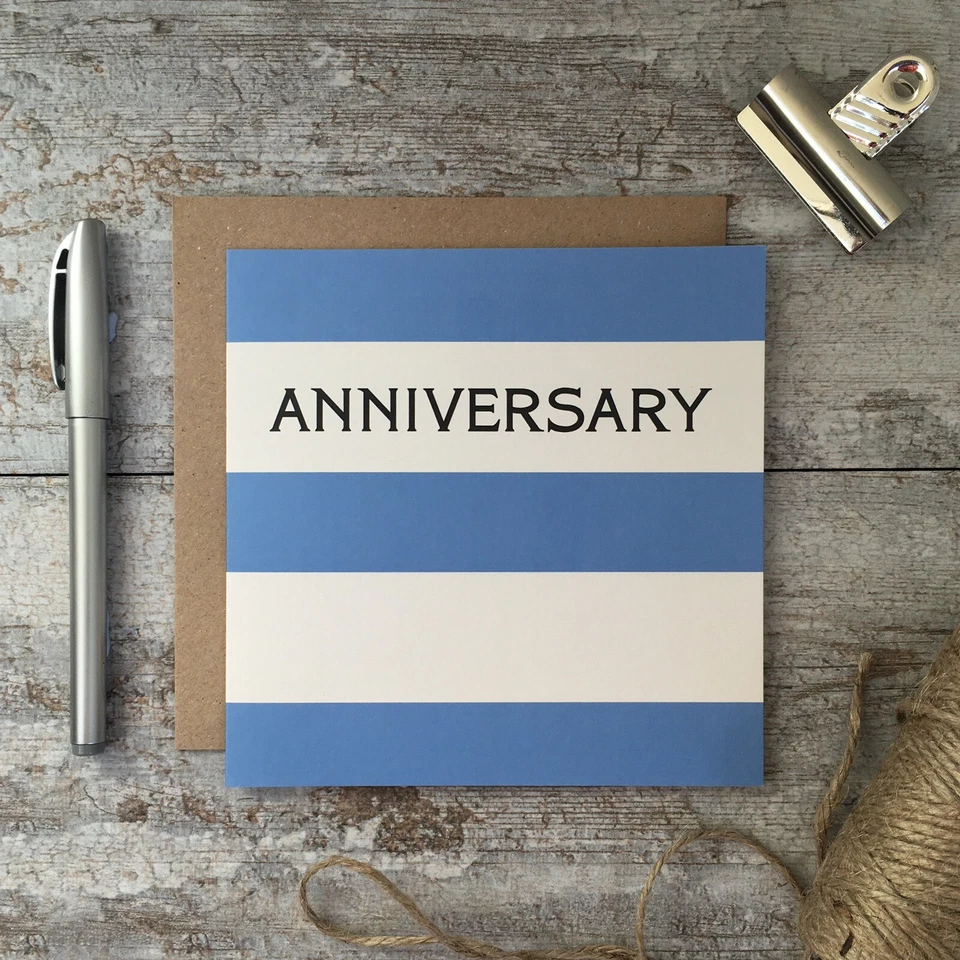 CORNISHWARE/T. G. GREEN Cornishware Inspired Greeting Card - ANNIVERSARY