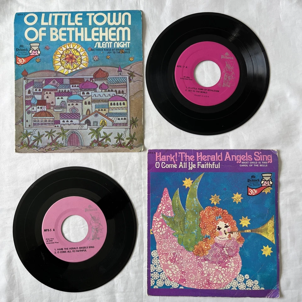 CHRISTMAS 45: Little Town of Bethlehem, Hark The Herald Angels Sing, MR PICKWICK Foto 1 de 4