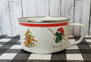 Vintage HALLMARK Jan Karon Mitford Snowman Enamel Soup Bowl Mug - Bild 1 von 4