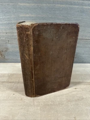 1824 NEW TESTAMENT stereotype BIBLE SOCIETY OF PHILADELPHIA rare LEATHER old - Image 1 of 4