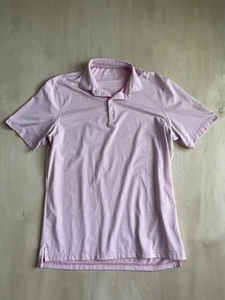 Johnnie-O Mens Large Pink White Striped Performance Polo Golf Shirt Mothers Day - Picture 1 of 6