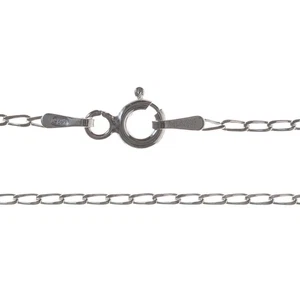 Sterling Silver Chain Necklace Open Curb Stamped 925 - 1mm - 16inch - Picture 1 of 17