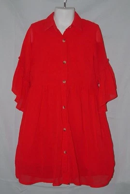 Vestido de gasa forrado con botones rojo brillante talla 6/7 para niñas TODAS LAS COSAS SÚPER BONITO Foto 1 de 4