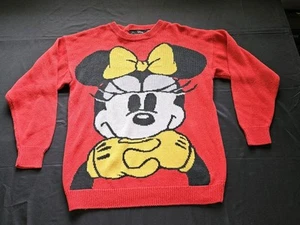 Vintage Disney 90s Minnie Mouse Sweater Women Size Large Red Large Graphic - Picture 1 of 9