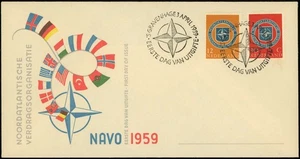 Netherlands #377-378 NATO Anniversary FDC 1959 First Day Issue Cover Postage - Picture 1 of 1