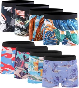 Men's Underwear Boxer Briefs Bamboo Viscose X-Large, A013 - Trunks - 8 Pack - Picture 1 of 5