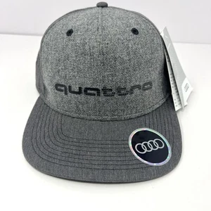 Audi Quattro Collection Official Baseball Cap Snapback Hat Grey VTG Y2K New NWT - Imagen 1 de 6