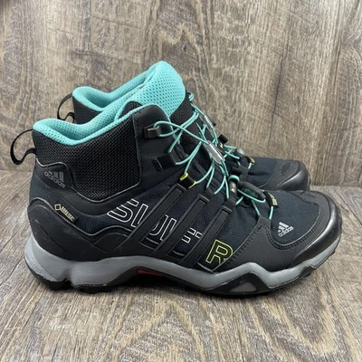 Adidas Terrex Swift R Mid Boots Womens 8.5 Black Blue Gore Tex Hiking Trail - Image 1 of 4