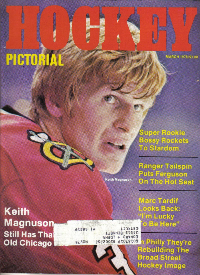 1978 Hockey Pictorial magazine Keith Magnuson, Chicago Blackhawks Mike Bossy VGL Foto 1 de 1