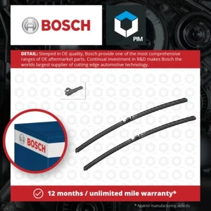 2x Wiper Blades (Pair) Flat / Aero type fits PORSCHE CAYENNE 92A 4.2D Front Set - Picture 1 of 6