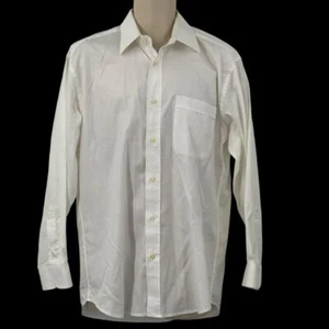 Hickey Freeman Men's LS Button Down White Cotton Dress Shirt Size 15 1/2-34 - Picture 1 of 6