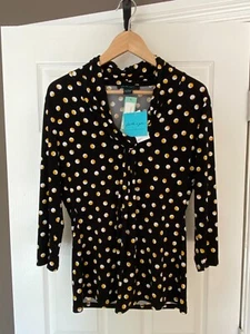 Faith + Zoe Sharma Knot Detail Knit Top – Women’s Size Large – Black – Neu mit Etikett! - Bild 1 von 7
