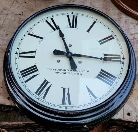 The Standard Electric Time Co. Square Slave Train Railroad Station Clock DECO Cover
