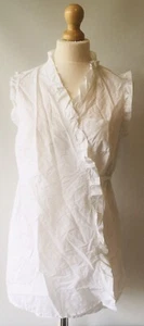BNWT NEW WOMENS GAP WHITE MATERNITY WRAP TOP SIZE UK M SLEEVELESS COOL LIGHT CTN - Picture 1 of 7
