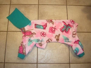SMALL 4 LEG Pink Cowboy Western DOG PJ ITALIAN GREYHOUND CHINESE CRESTED - Picture 1 of 2