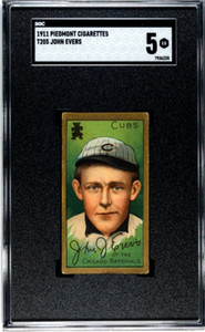 1911 T205 Johnny Evers Cubs SGC 5 Piedmont Back