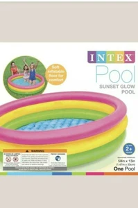 Intex 58in x 13in Inflatable Sunset Glow Colorful Backyard Kids Vinyl Play Pool - Picture 1 of 1