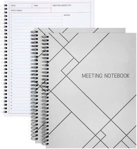 2 Pack Meeting Notebooks for Work, Spiral-Bound Daily Planner for Project Manage - Picture 1 of 12