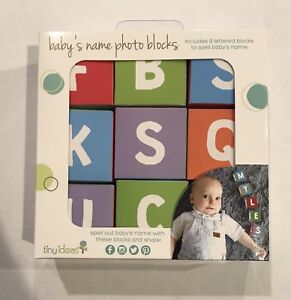 New Tiny Ideas Baby’s Name Photo Blocks Letters A-Z Baby Block Letter Alphabet