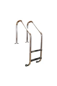 Pool Leiter Treppe Edelstahl VA 2 Stufen für Schwimmbecken 90 bis 110cm Tiefe - Bild 1 von 2
