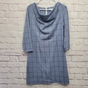 Vestido Tyler Boe Azul Ventana Panel Lanie Talla S Carrera Oficina Cuello Caído Manga 3/4 - Imagen 1 de 10