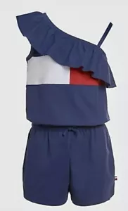Tommy Hilfiger one shoulder romper shorts for girls kids navy blue size 16 kids - Picture 1 of 4