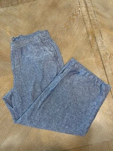 Old Navy Light Blue Linen Blend Wide Leg CroppedPants Waist 36” Inseam 25” Large - Bild 1 von 7