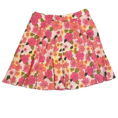 Falda St. John's Bay Rosa Estampado Floral Talla 14 Acampanada Elástica Cremallera Cottagecore Foto 1 de 4