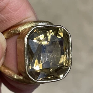 Fashion Cocktail Ring Champagne Topaz Ring 6.5 Gold tone Matte - Picture 1 of 5
