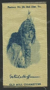 1910 Old Mill Cigarette Silk GERTRUDE HOFFMANN Actress Series Woven Silk Premium - Picture 1 of 1