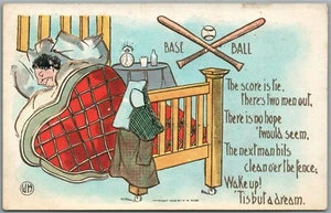 BASEBALL TRAUM COMIC ANTIKE POSTKARTE von H.M.ROSE - Bild 1 von 2