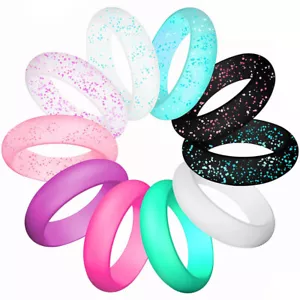 10 Pcs/Set Womens Silicone Wedding Ring Rubber Band Durable Comfortable NEW - Picture 1 of 9