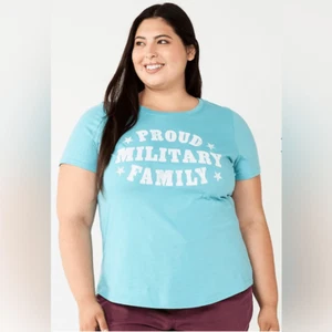 New! PROUD MILITARY FAMILY Tee Shirt Women’s Size XXL NWT Sonoma SS T-shirt NWT - Picture 1 of 8