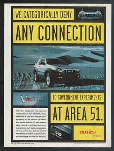 2000 ISUZU VehiCROSS advertisement, Area 51 SUV, Isuzu print ad - Picture 1 of 3