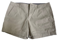 Eddie Bauer Women's Shorts NWOT S 12 ‘Slightly Curvy' Khaki Flat Front Cotton