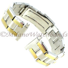 16-22mm Speidel Stainless Gold Two Tone Straight Fold Over Clasp Band 1754/15