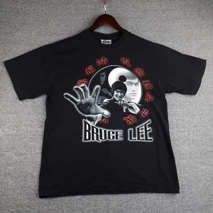 Vintage Bruce Lee Mens T-Shirt Large Black The Roxx Black Tee Top 90's Cotton - Picture 1 of 11