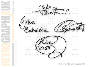 LOOK The Who Autographs MOD Sticker Set | 100mm for the PX Vespa Toolbox SIG. - Picture 1 of 5