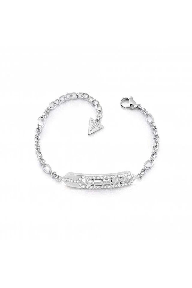 Guess Bracciale Hexagon Plaque Logo in argento UBB29120-L - Immagine 1 di 1